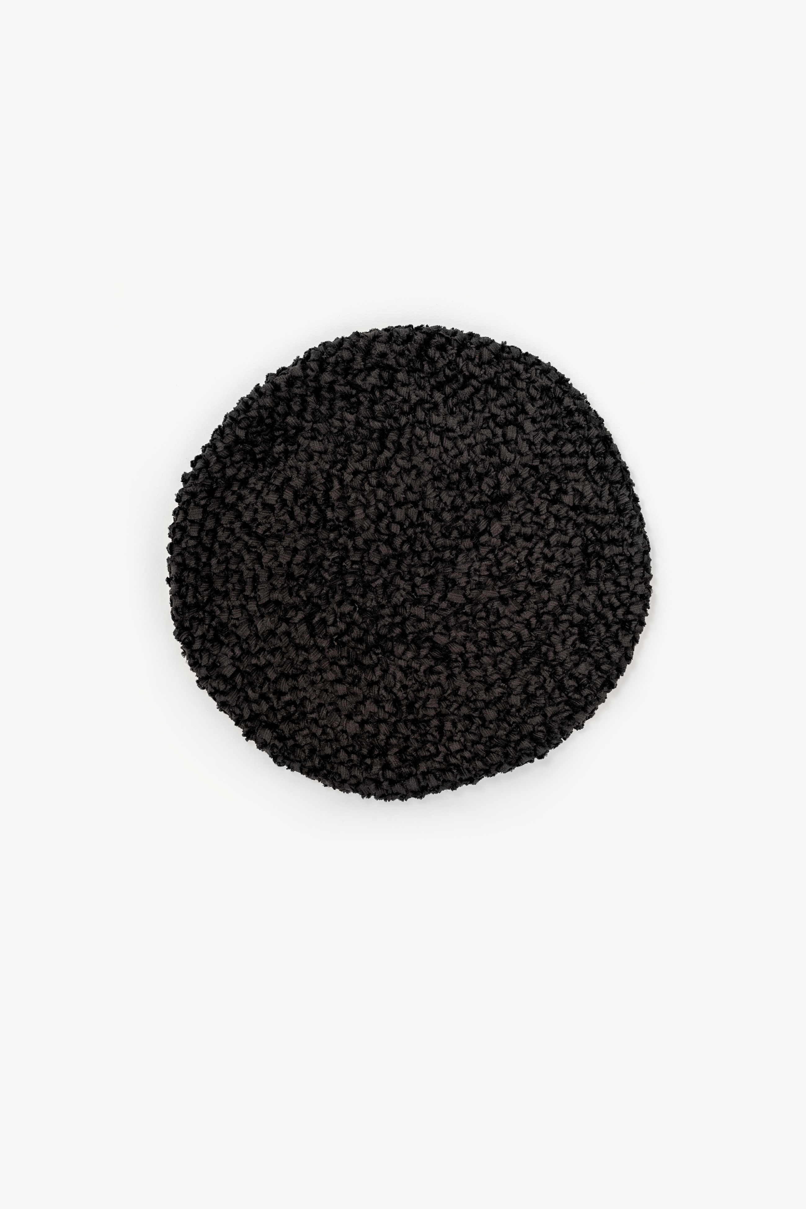 BLACK SILK OPENWORK BERET