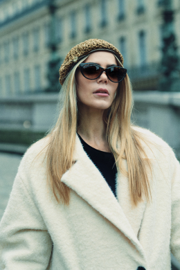 Patent Leather Silk Mesh Beret