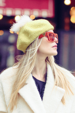 Cashmere Pom Pom Beret