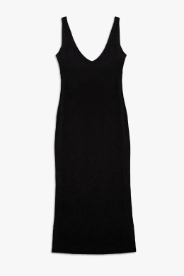 Long V-Neck Dress with Open Back