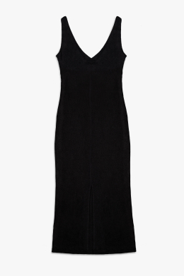 Vestido largo con escote en V y espalda abierta