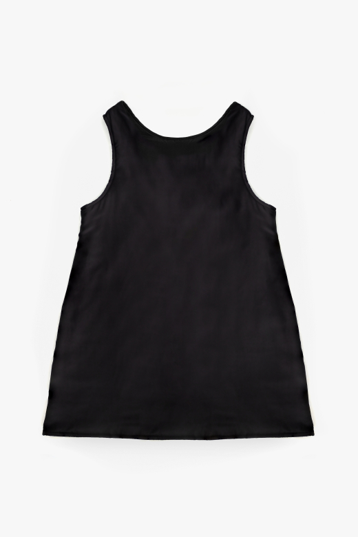 Robe bouffante en soie avec dos nu