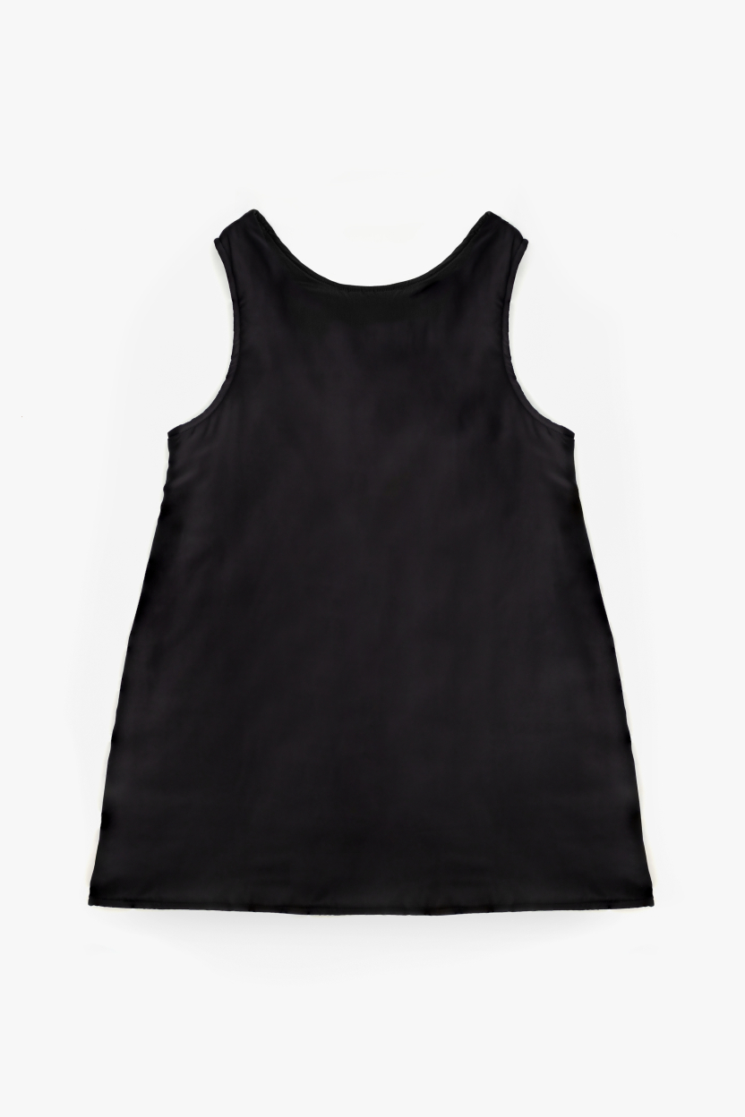 Seiden-Pufferkleid mit offenem Rücken