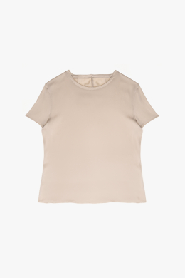 Seiden-T-Shirt mit Rundhalsausschnitt